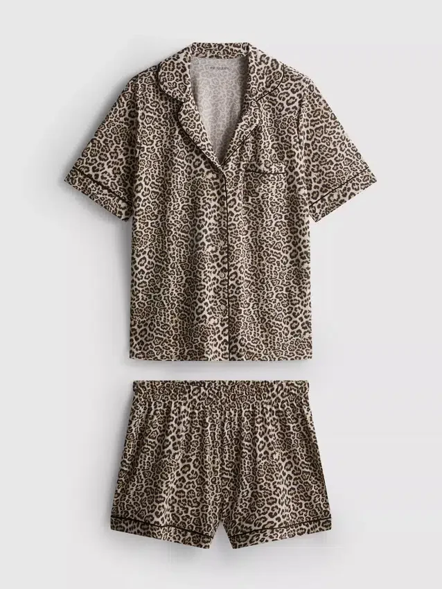 Printed shorty boyfriend pajamas