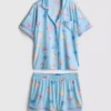 Printed shorty boyfriend pajamas