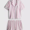 Printed shorty boyfriend pajamas