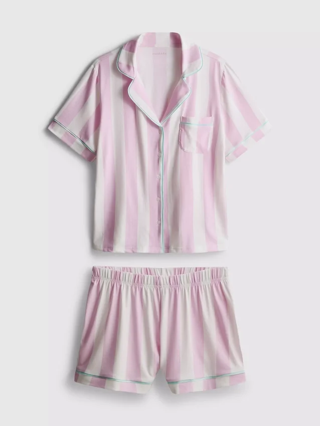 Printed shorty boyfriend pajamas