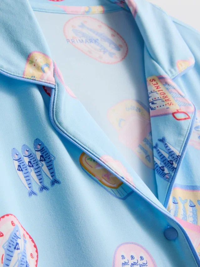 Printed shorty boyfriend pajamas