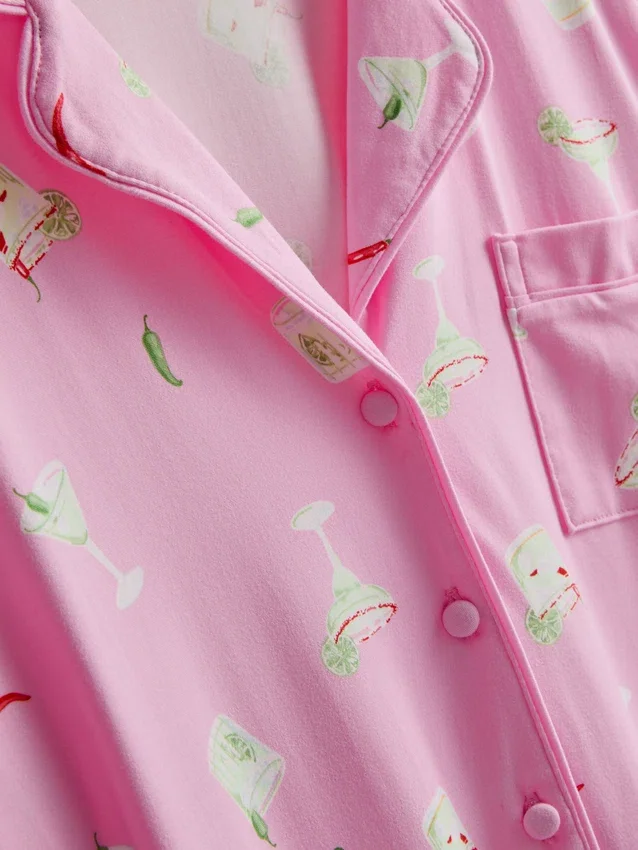 Printed shorty boyfriend pajamas