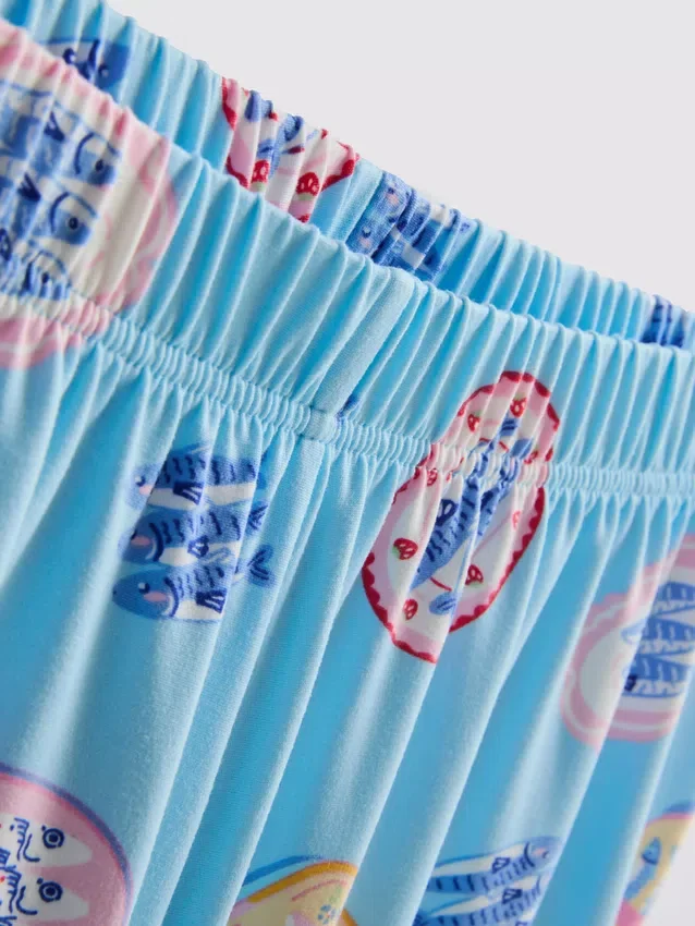 Printed shorty boyfriend pajamas