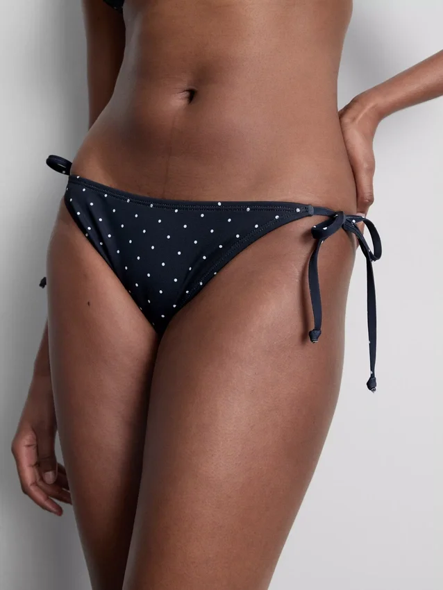 Printed side-tie bikini bottoms