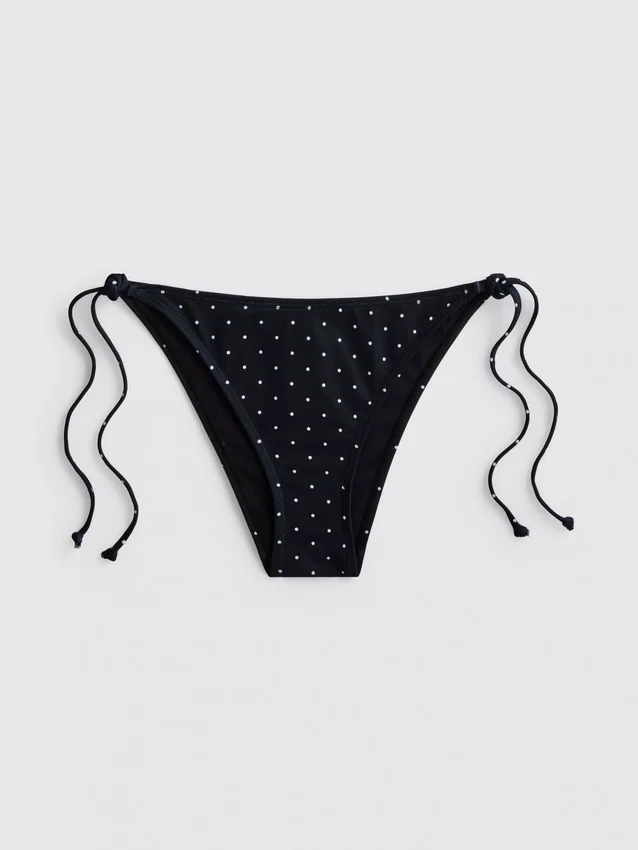 Printed side-tie bikini bottoms