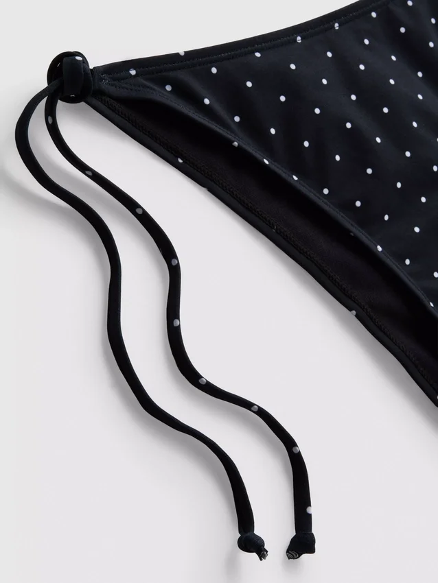 Printed side-tie bikini bottoms