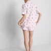 Printed teddy boyfriend shorty pajamas