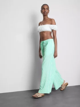 Printed wide-leg beach pants