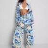 Printed wide-leg beach pants