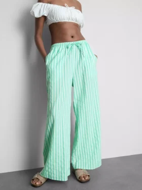Printed wide-leg beach pants