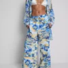 Printed wide-leg beach pants