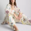 Printed wide-leg beach pants