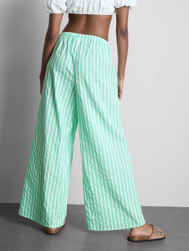 Printed wide-leg beach pants