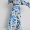 Printed wide-leg beach pants