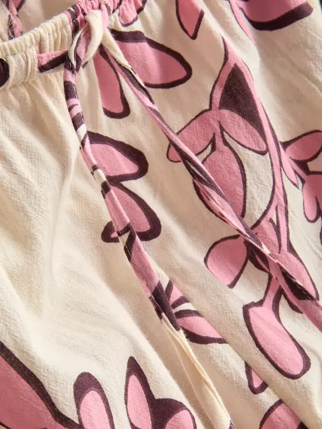 Printed wide-leg beach pants