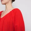 Puff-sleeve mini smock dress