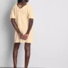 Puff-sleeve mini smock dress