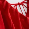 Puff-sleeve mini smock dress
