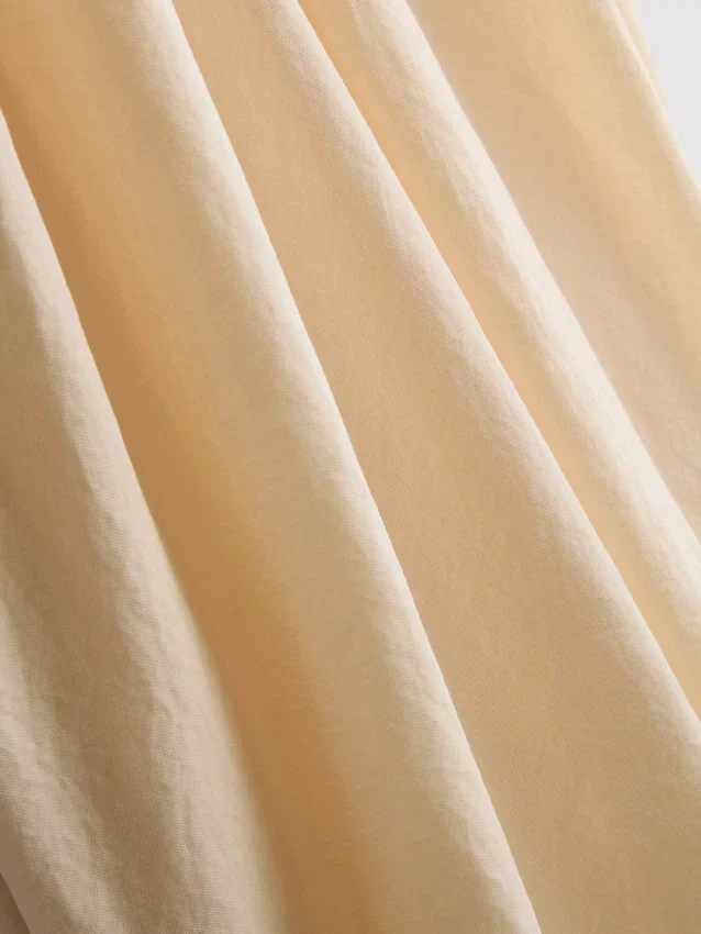 Puff-sleeve mini smock dress