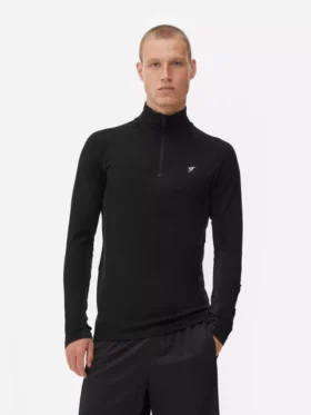 Quarter-zip long sleeve gym top