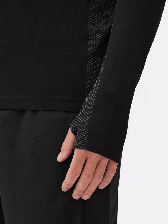 Quarter-zip long sleeve gym top