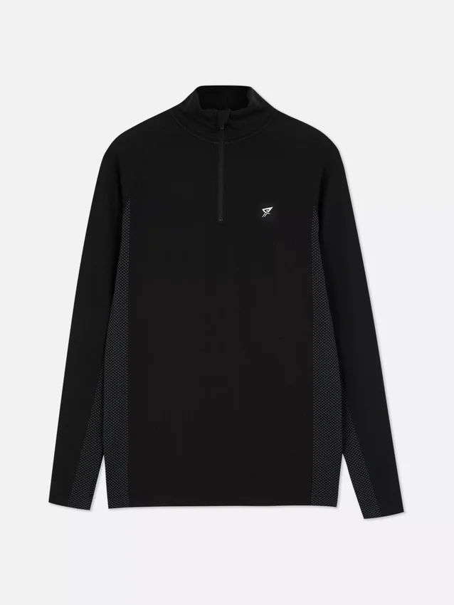 Quarter-zip long sleeve gym top