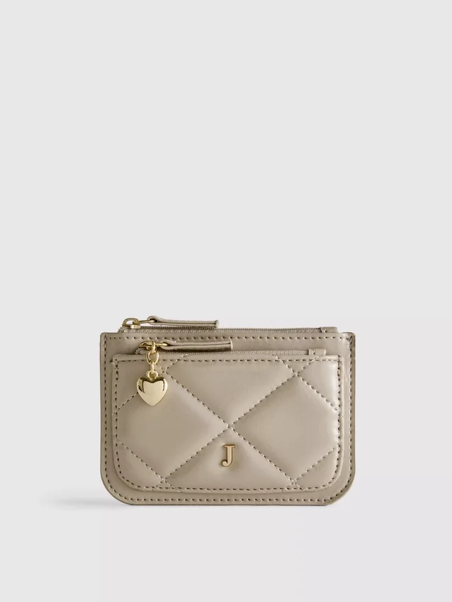 Quilted initial coin purse