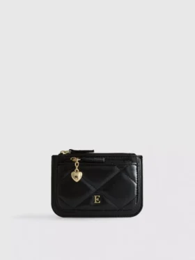 Quilted initial coin purse
