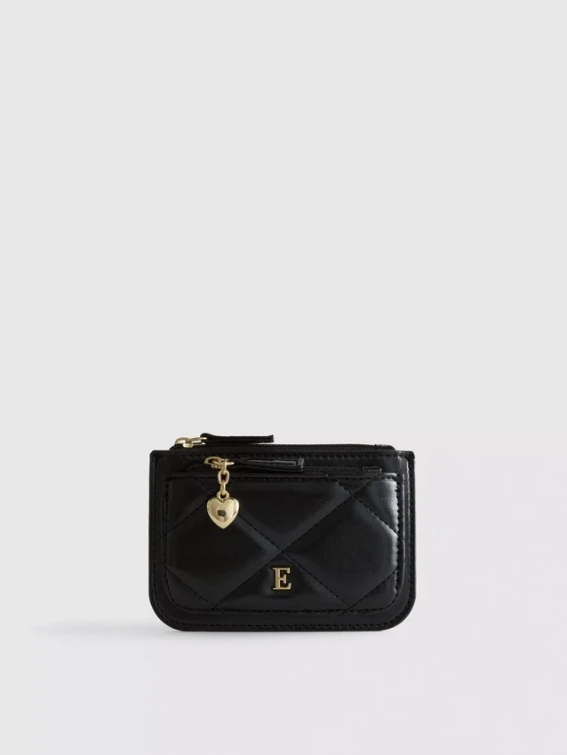 Quilted initial coin purse