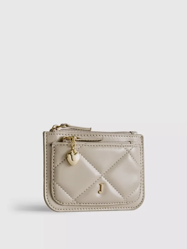 Quilted initial coin purse