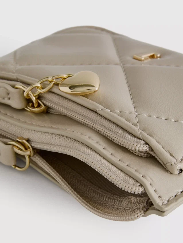 Quilted initial coin purse