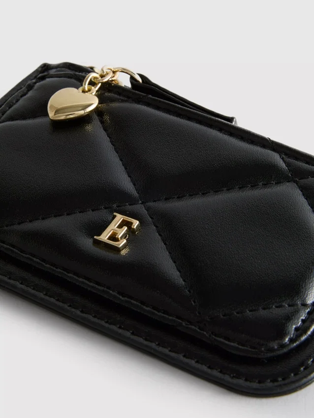 Quilted initial coin purse