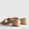 Raffia block heel mules
