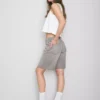 Raw hem denim bermuda shorts