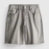 Raw hem denim bermuda shorts