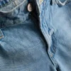 Raw hem denim bermuda shorts