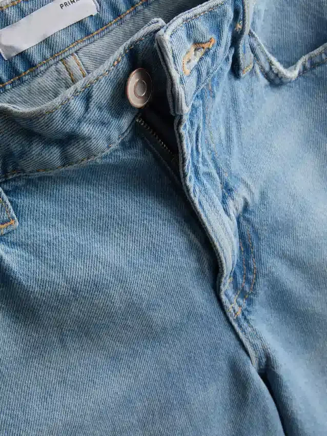 Raw hem denim bermuda shorts
