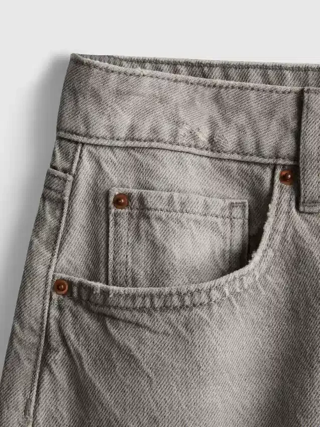 Raw hem denim bermuda shorts