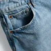 Raw hem denim bermuda shorts