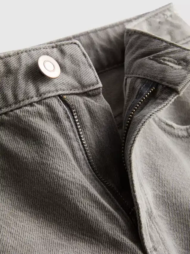 Raw hem denim bermuda shorts