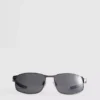 Rectangle-frame mirrored sunglasses