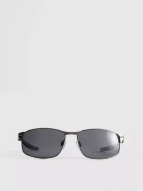 Rectangle-frame mirrored sunglasses