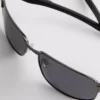 Rectangle-frame mirrored sunglasses
