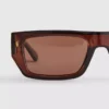 Rectangle frame slim sunglasses