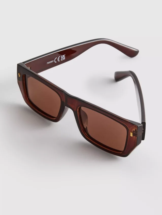Rectangle frame slim sunglasses