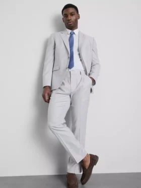 Regular fit textured suit pants