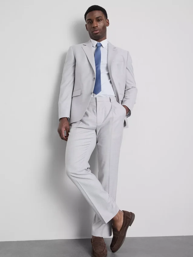 Regular fit textured suit pants