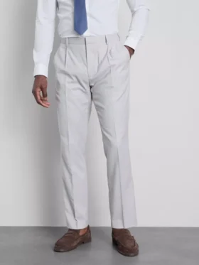 Regular fit textured suit pants