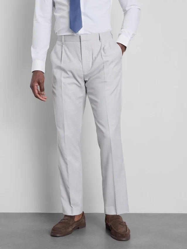 Regular fit textured suit pants