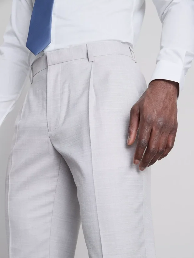 Regular fit textured suit pants